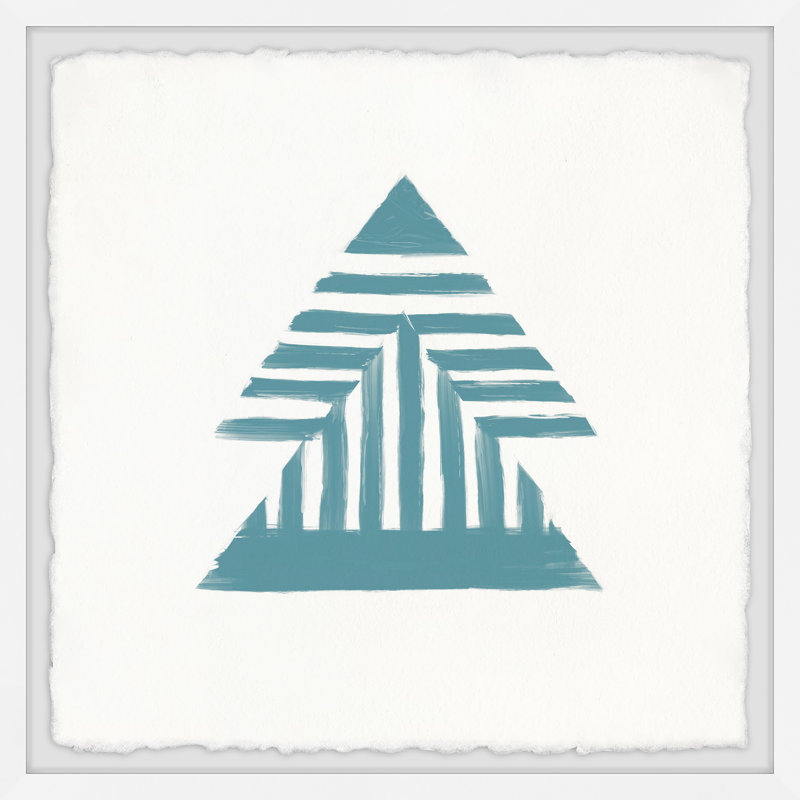 Striped Pyramids - Single Picture Frame Painting, 51 cm H x 51 cm W