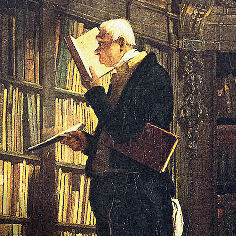 The Bookworm, 1850 by Karl Spitzweg Framed Painting Print, 40.25" H x 25.25" W x 1.875" D