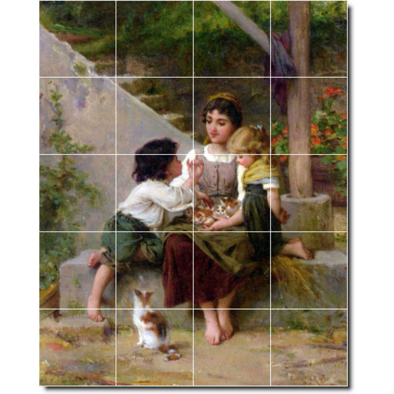 Carreau de peinture murale 32 po x 40 po 8 po x 8 po, Mère enfant - 06657