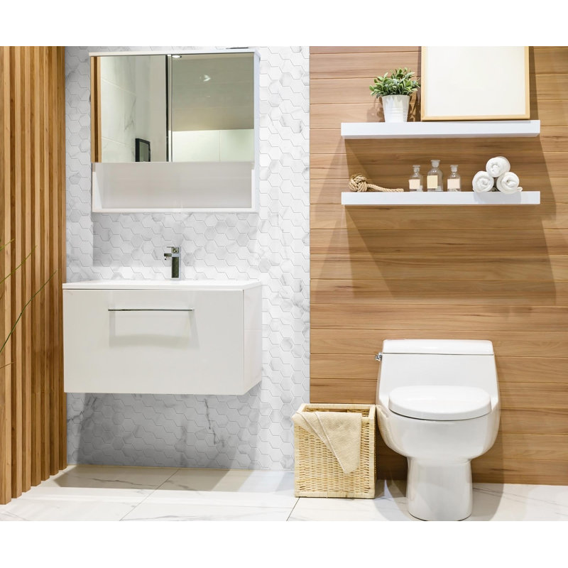 Verona 2" x 2" Marble Mosaic Tile, Bianco Honed