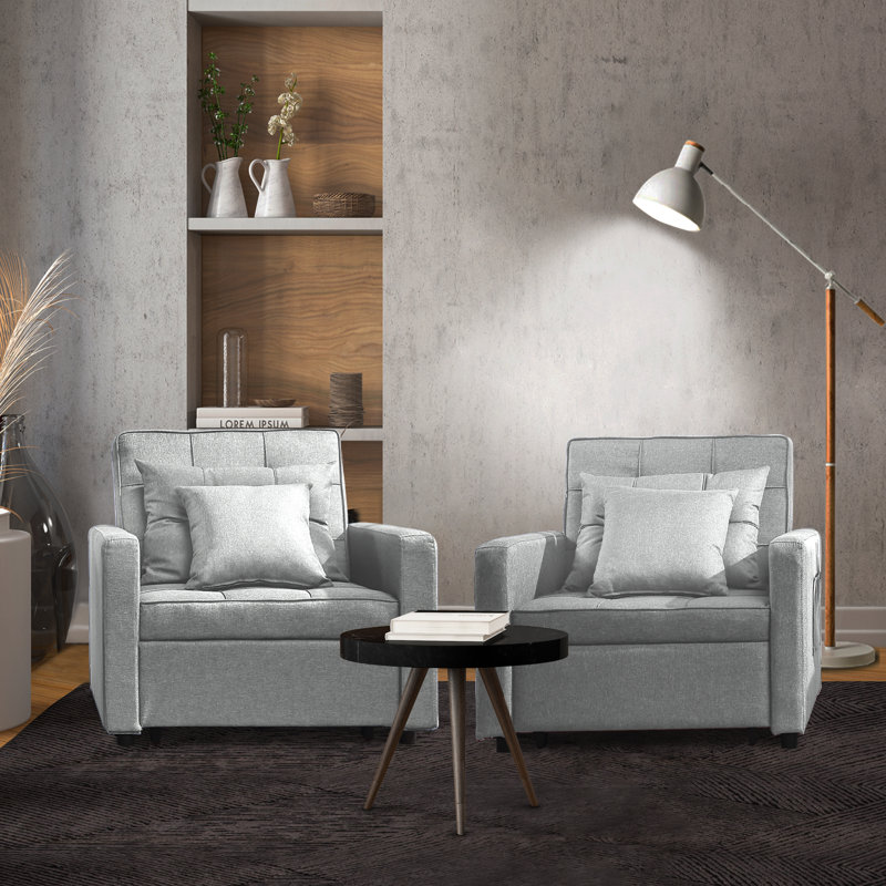 Fauteuil convertible Markise, Mélange de polyester argent