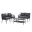 Outdoor Conversation Set 4 Places With 1 Sofa, 2 Chairs And 1 Coffee Table-1263225947-1263225944