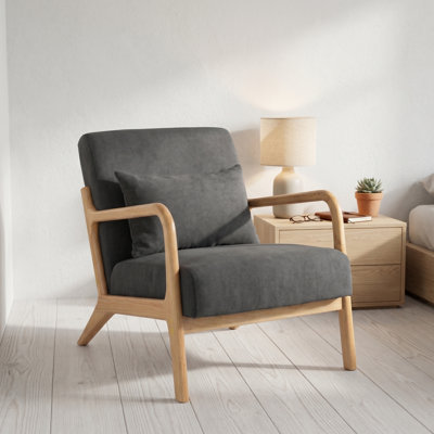  Fauteuil d'appoint rembourré avec coussin de taille Mid-Century