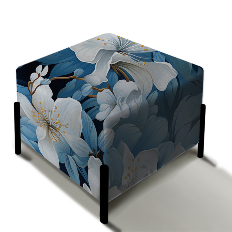 Motif azur miroitant tropical - repose-pieds carré tropical