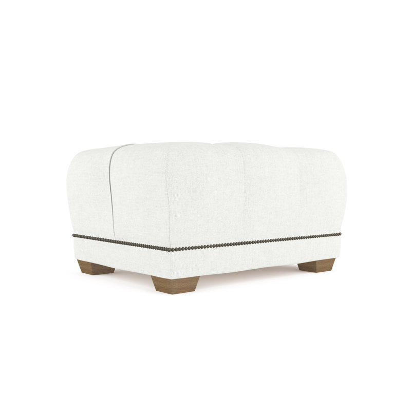 Hudson Ottoman, Plush Velvet Oyster, Weathered