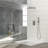 Brushed Nickel 12 Inch Wall Mounted Dual Shower System, Balanced Valve, Rainfall And Handheld, 360° Adjustable Spray Pattern For Personalized Showers Square System With Finish, Rough - In Handheld