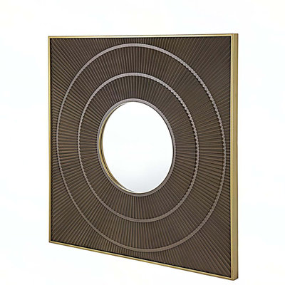 Square Mirror With Iron Frame, Wall Mirror For Living Room Bathroom Entryway