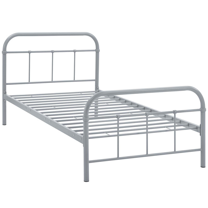 Structure de lit en acier inoxydable Maisie par Modway, Gris, Simple