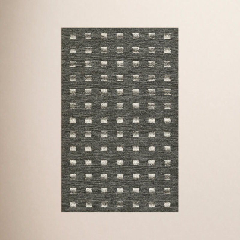 Lanora Hand Tufted Wool Geometric Rug, Rectangle  2' x 3'