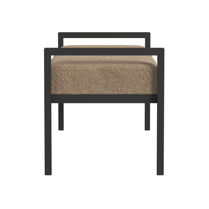 Loxe Teddy Upholstered Bench, Brown Boucle