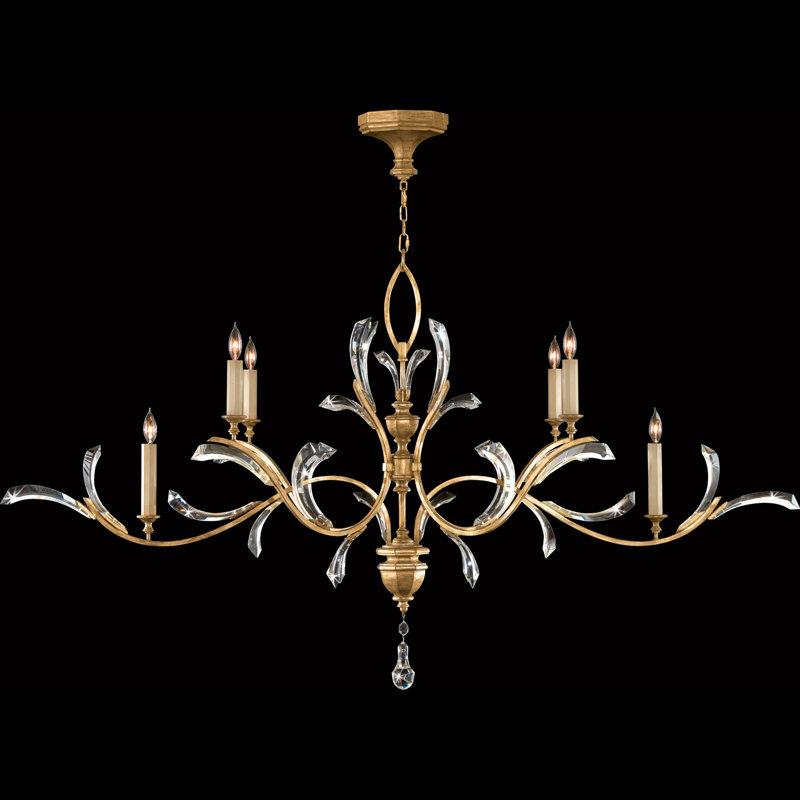 Beveled Arcs 6 - Light Chandelier, Gold