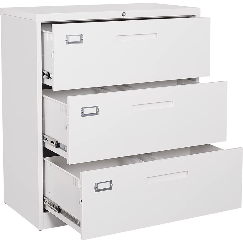 35.4'' Wide 3 -Drawer Steel File Cabinet, Black