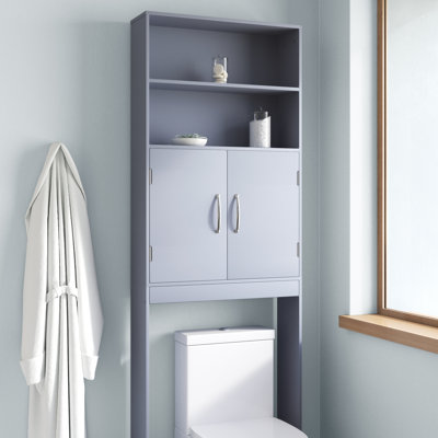 Keedyn 77" H Freestanding Over-the-Toilet Storage Rack and Cabinet
