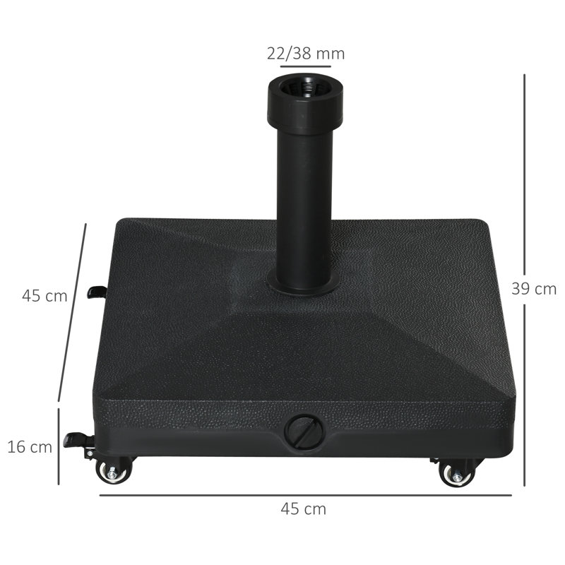 2.5kg Plastic Free Standing Umbrella Base with Wheels
