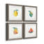 Happy Lemon - ensemble de 4 peintures sur toile encadrées-631679279-631679276