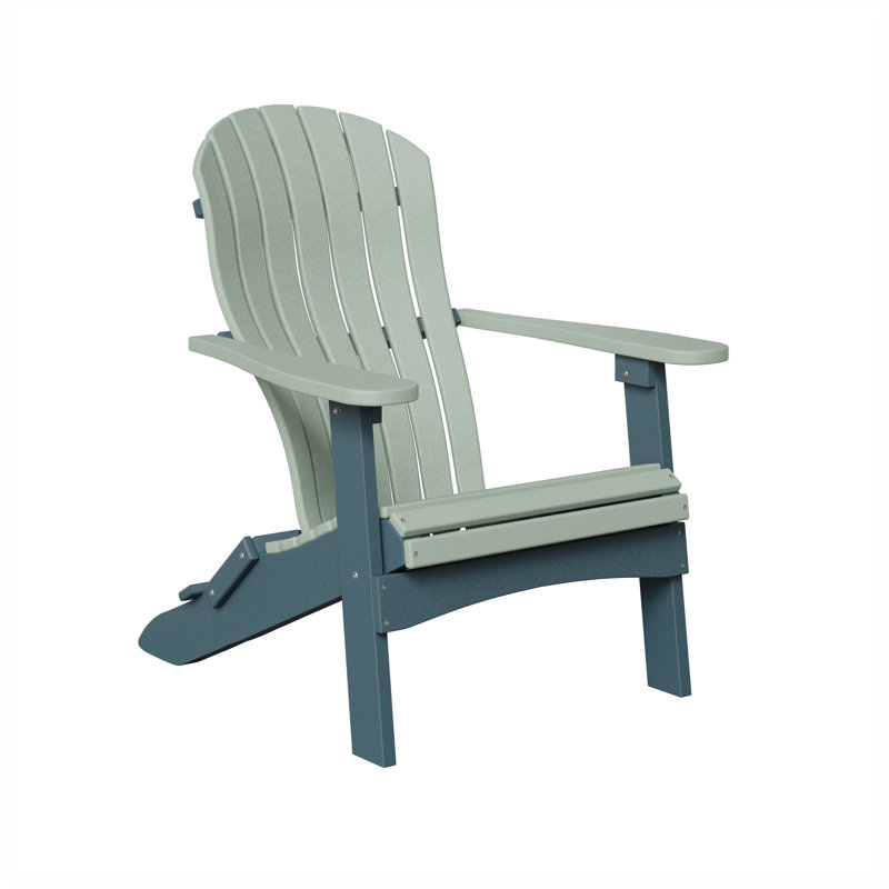 Berlin Gardens Contour Folding Adirondack Chair, Seafoam with Slate
