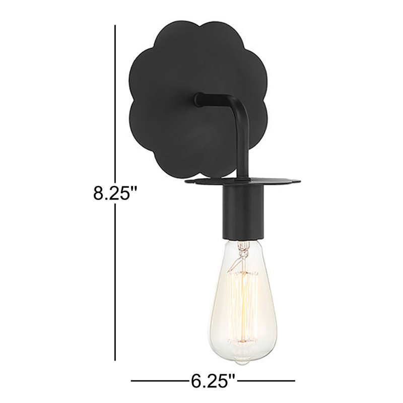 Applique murale 1 lumière Moira en noir mat, Noir mat