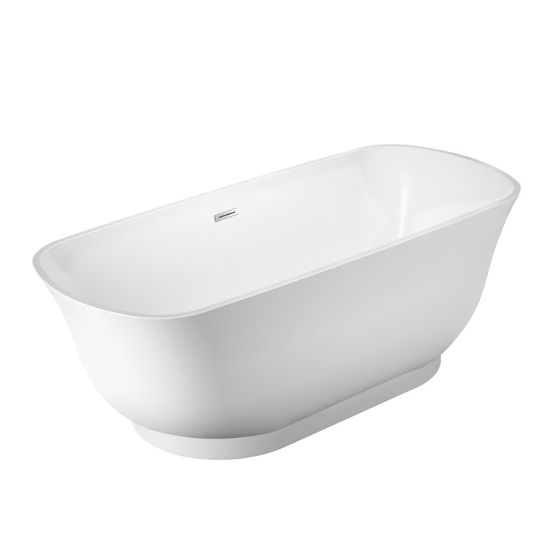 Celeste 66.75'' x 29'' Soaking Acrylic Bathtub, Polished Chrome