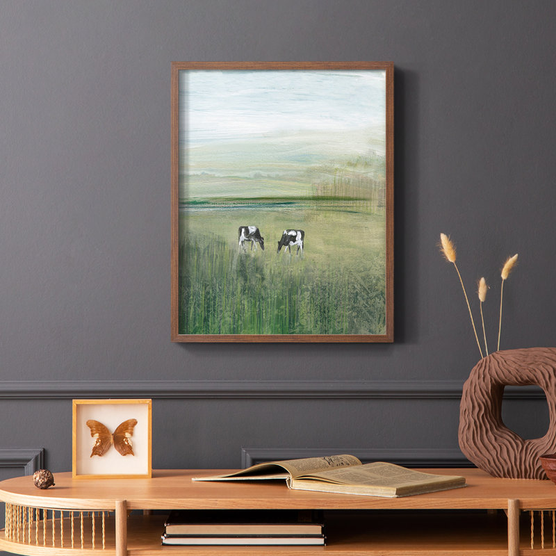 «Out to Pasture II», reproduction encadrée - bois massif, Brun, H 14 po x l 11 po