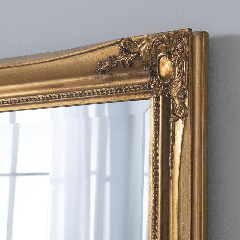 Burdette Wood Framed Accent Mirror, 134 cm H x 43 cm W, Gold