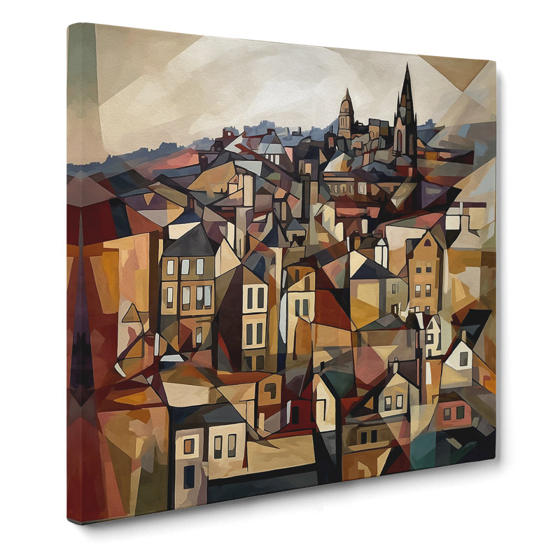 City Of Edinburgh Cubism No.3 - Print, 50cm H x 50cm W x 3cm D