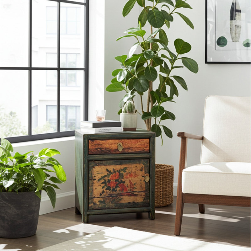 Aherin Solid Wood Bedside Table