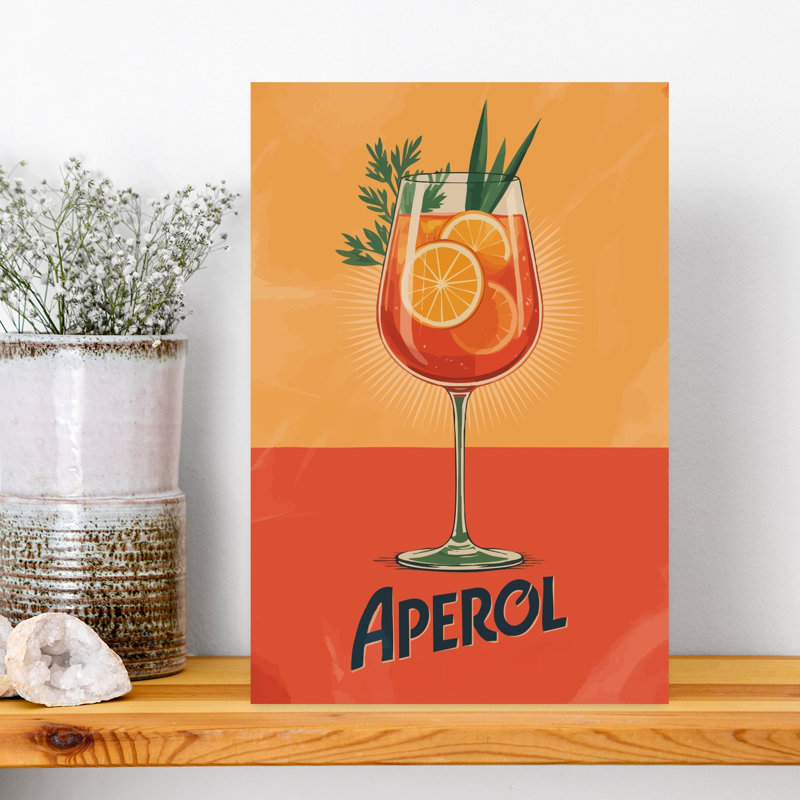 Art mural rétro rafraîchissant orange Spirz, H 18 po x l 12 po