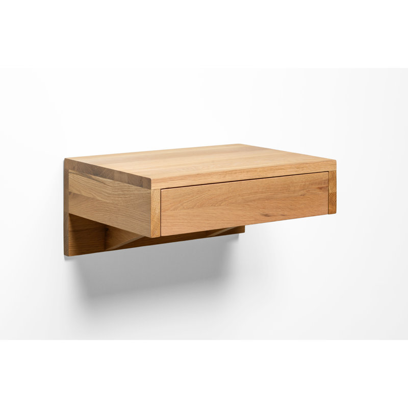 Callison 1 - Table de chevet avec tiroir en chêne massif à finition naturelle | Table de chevet pour chambre à coucher