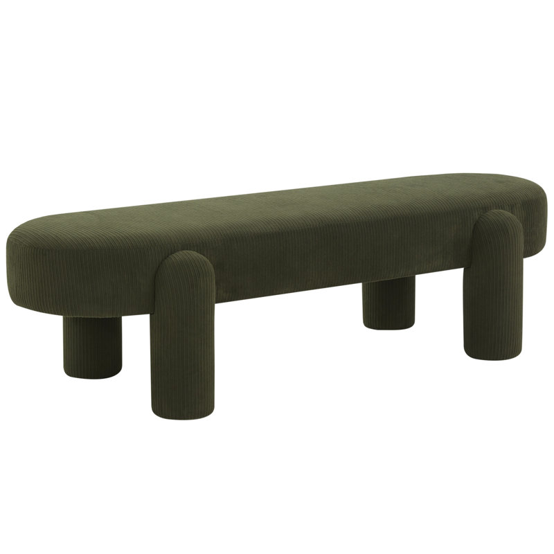 Banc rembourré Arland, Olive