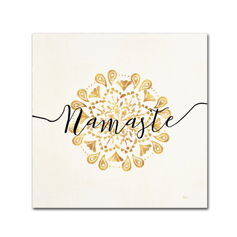 « namaste i », art textuel sur toile tendue, H 24 po x l 24 po x P 2 po