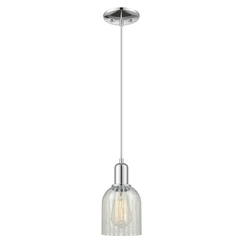 Arcadia - Lambrecht - 1 Light 5" Cord Hung Mini Pendant, Mouchette, Polished Chrome