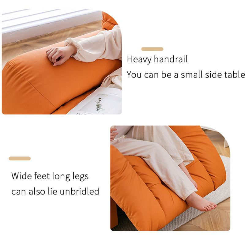Fauteuil inclinable pivotant en similicuir, Orange