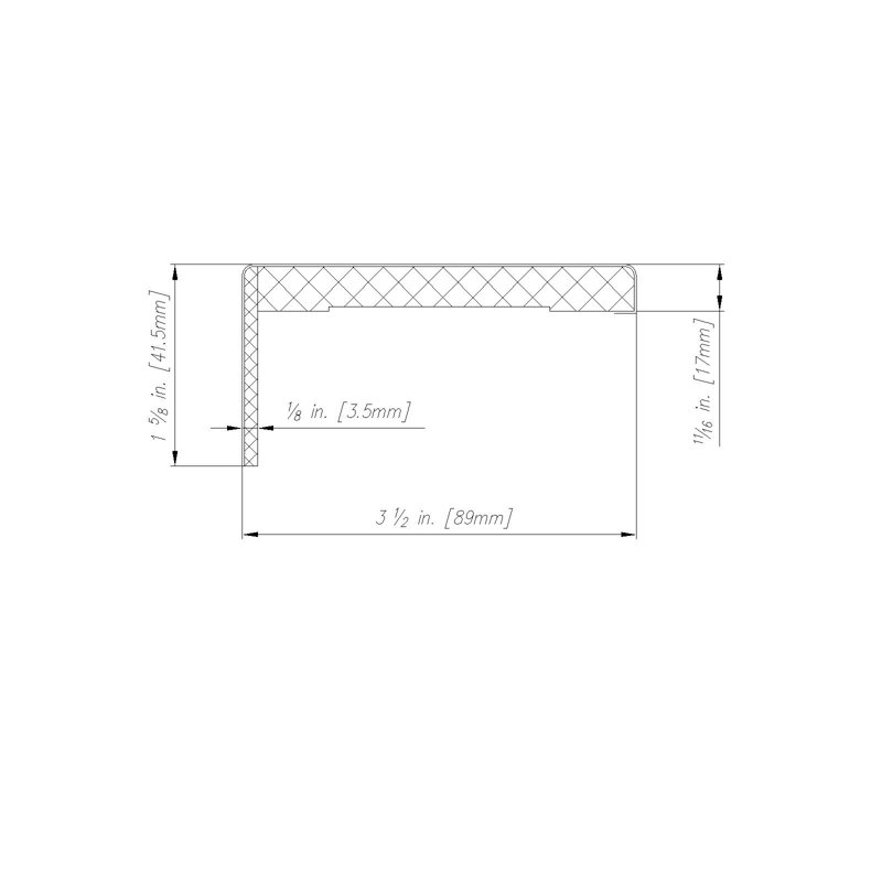 Boîtier: H 85,5 po x l 3,5 po x P 0,69 po, Noir abricot