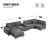 Storage Sectionals 139 Inch Corduroy Modular Modern Sofa For Home