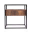  Table de bout en fer et en verre noir contemporain 22 "avec tiroir et tablette