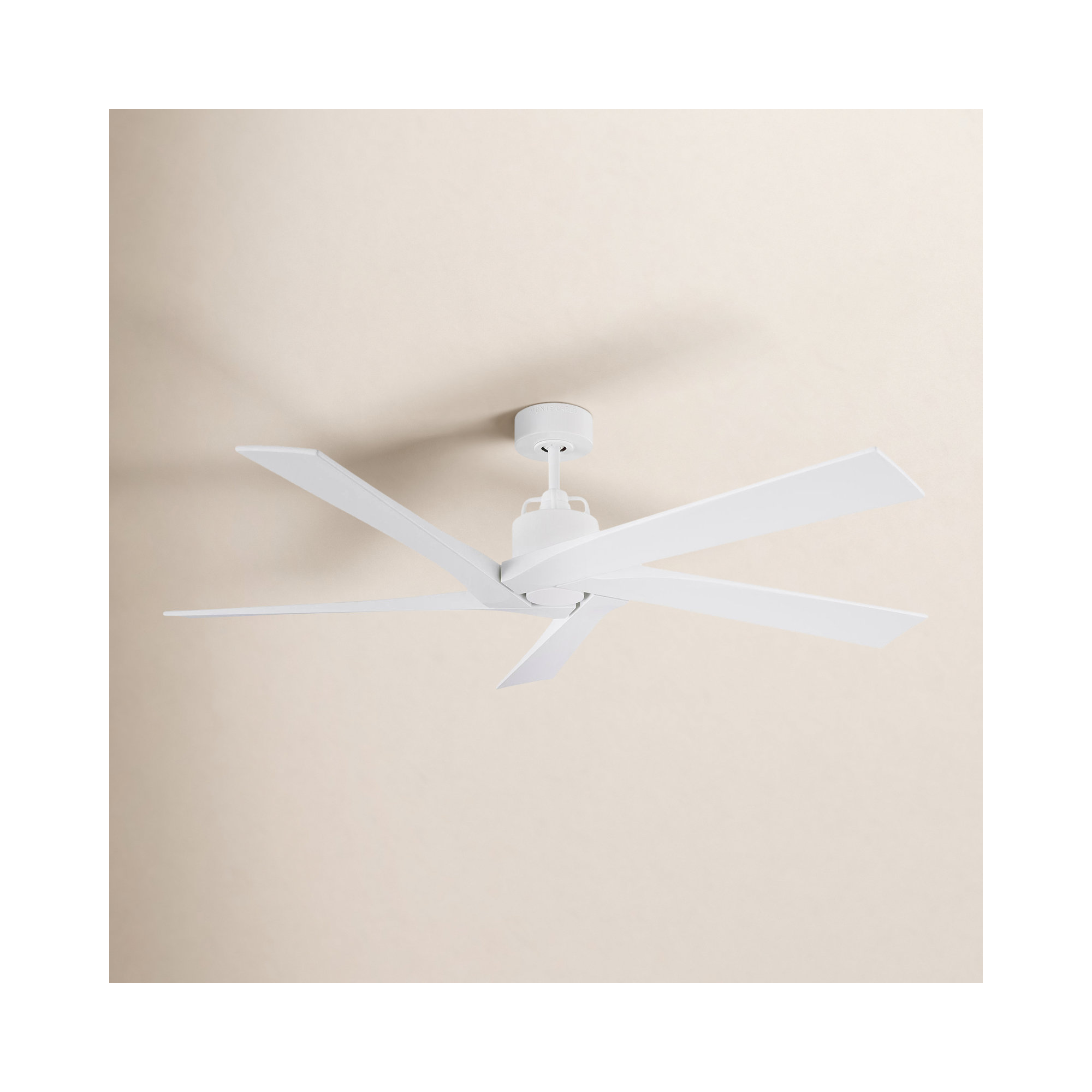 Adalai 70" 5 - Blade Standard Ceiling Fan with Remote Control, Matte White, 56" Wide