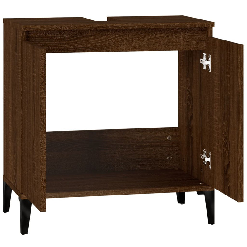 58 mm Freestanding Bathroom Vanity, Brown Oak