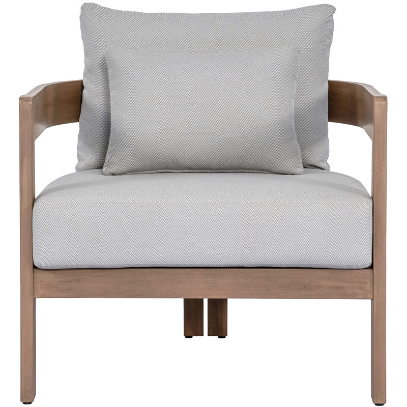 Newport Glenmore Water Resistant Fabric Upholstered Outdoor Patio Chair with Protective Cover Included, Grey