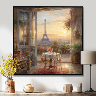 «Beautiful Eiffel Tower In Paris II», reproduction d'art sur toile encadrée Paris