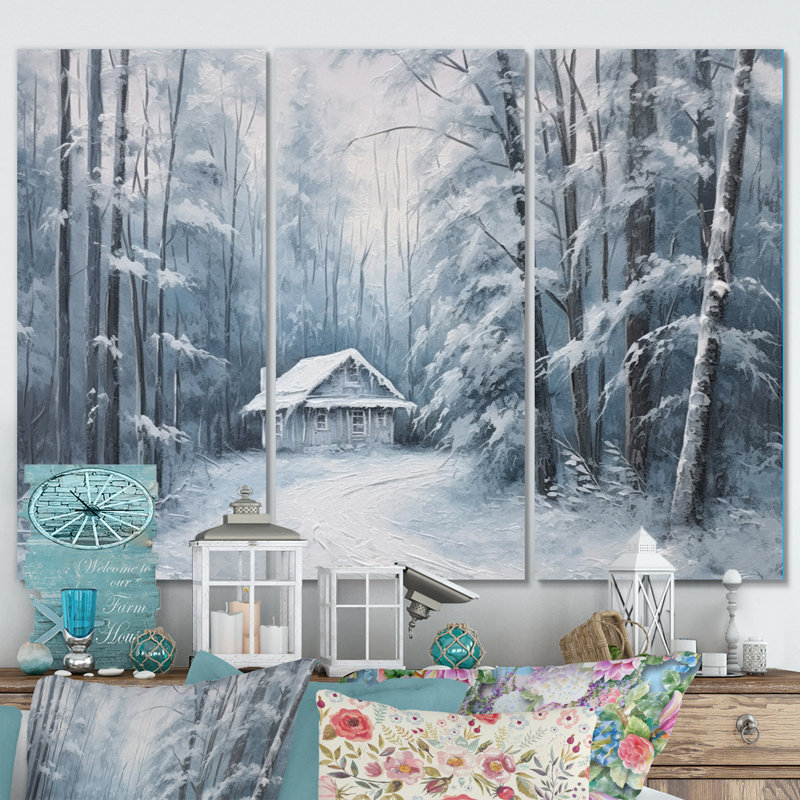 Ensemble de 3 décorations murales Cozy Snow Cabin I