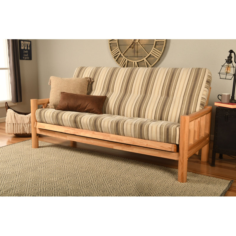 Futon avec matelas à dossier large de 81 po Anders, Naturel