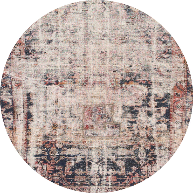Akhia Oriental Indoor Rug, Round 5'