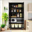 Armoire de rangement en métal durable avec tablettes réglables et portes galbées, pour des espaces de vie organisés-1850703594