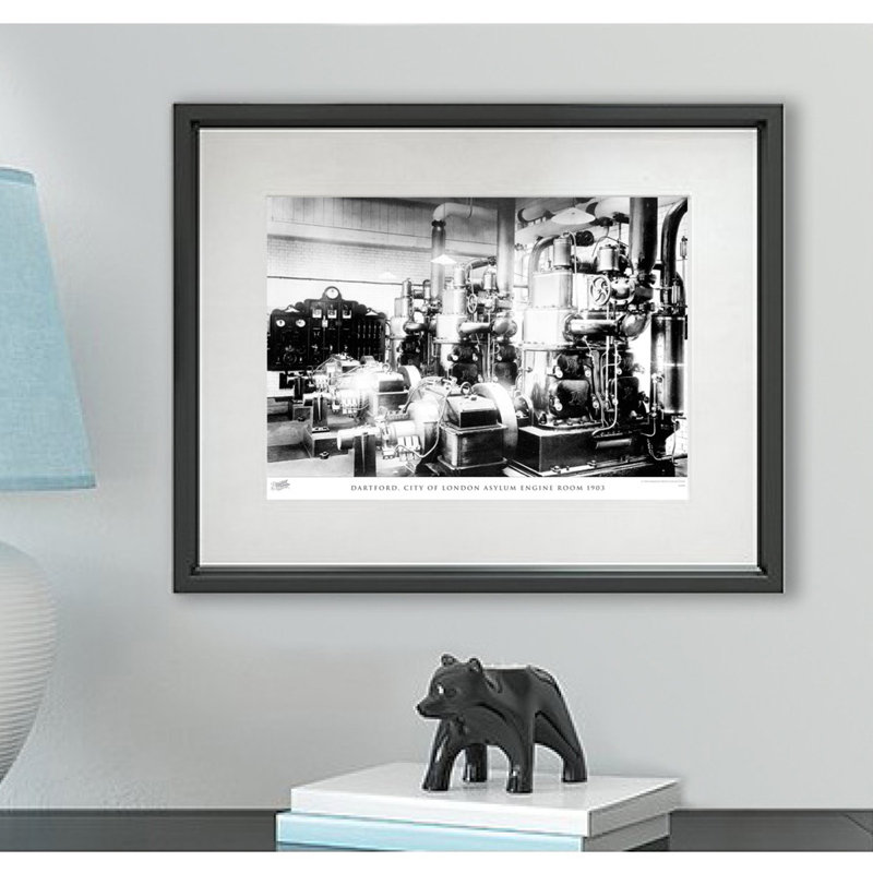 Dartford, City Of London Asylum Engine Room 1903 - Single Picture Frame Print, 60cm H x 80cm W x 2.3cm D