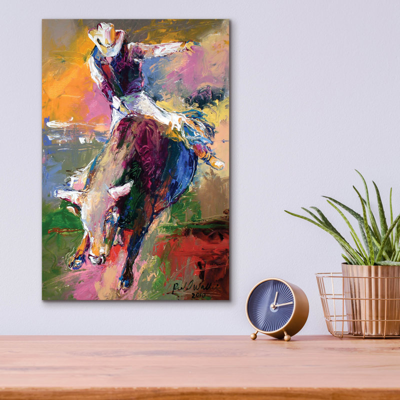 «Bull Rider» par Richard Wallich, H 16 po x l 12 po x P 0,13 po