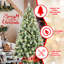 Arbre de Noël de 7,5 pi avec 450 lumières à DEL blanc chaud, 1588 pointes mélangées, 92 branches de pin, charnières et base en métal pour une stabilité de 87,62 po, structure facile à façonner-327505495
