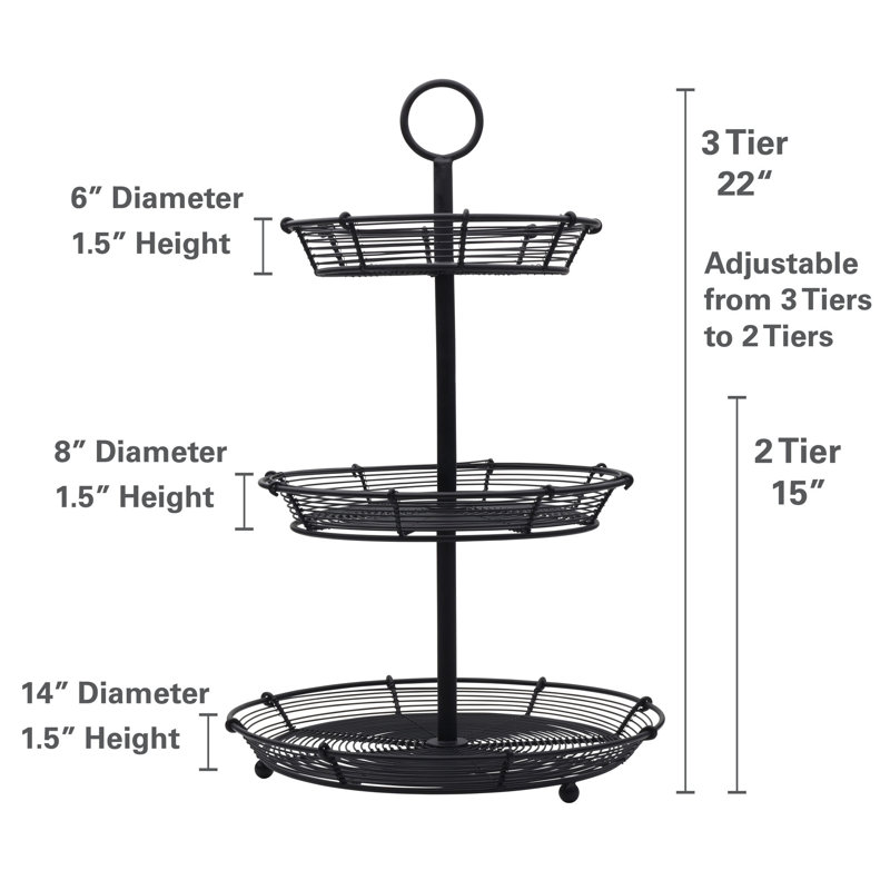 Mikasa Gourmet Basics 3-Tier Stand, Black