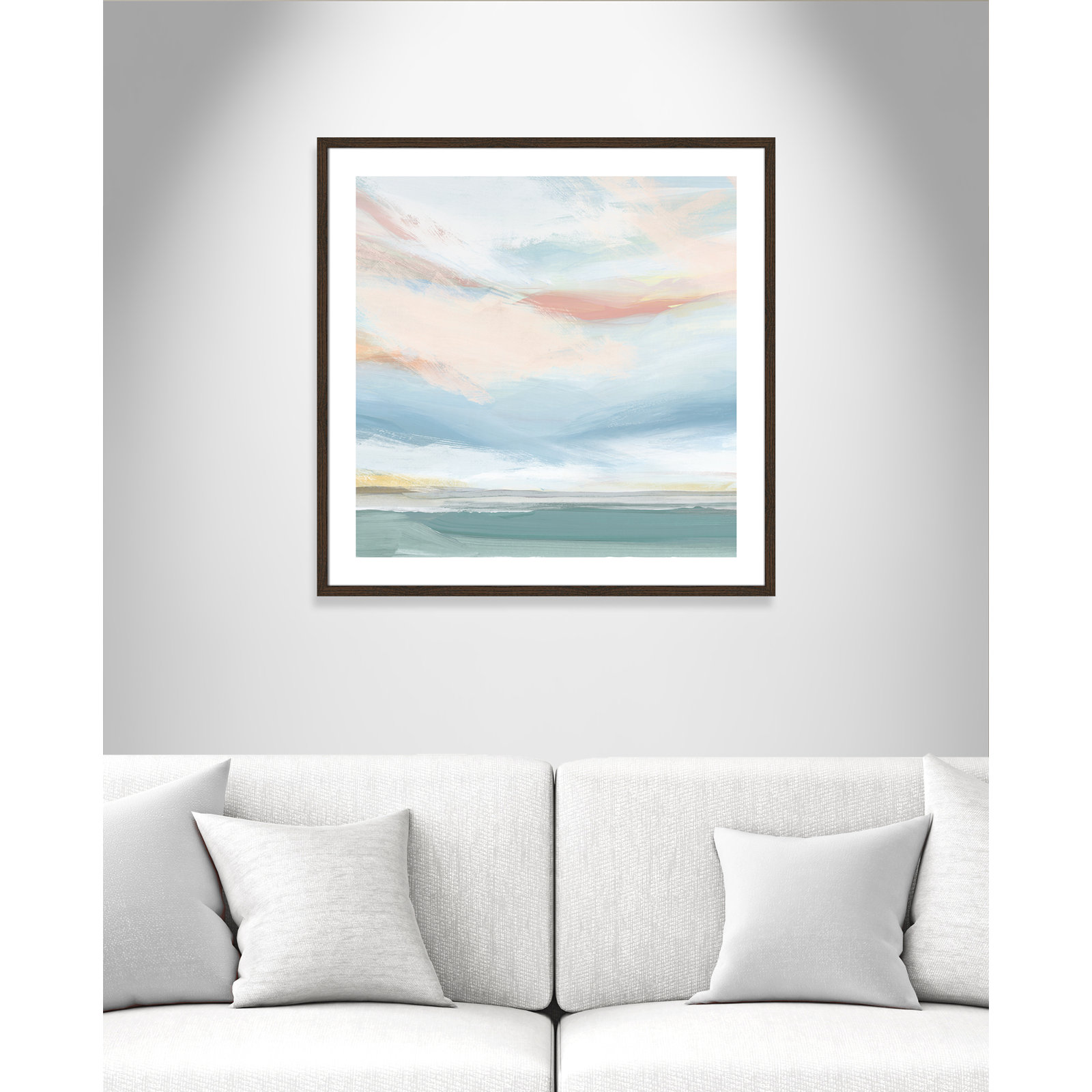 Delphi "Sweetness I" Painting by Isabelle Z, Walnut Wood Framed Paper, 33.25" H x 33.25" W x 0.88" D