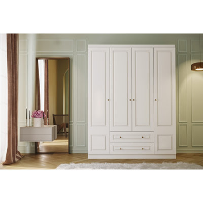 Berend 4 Door Manufactured Wood Wardrobe
