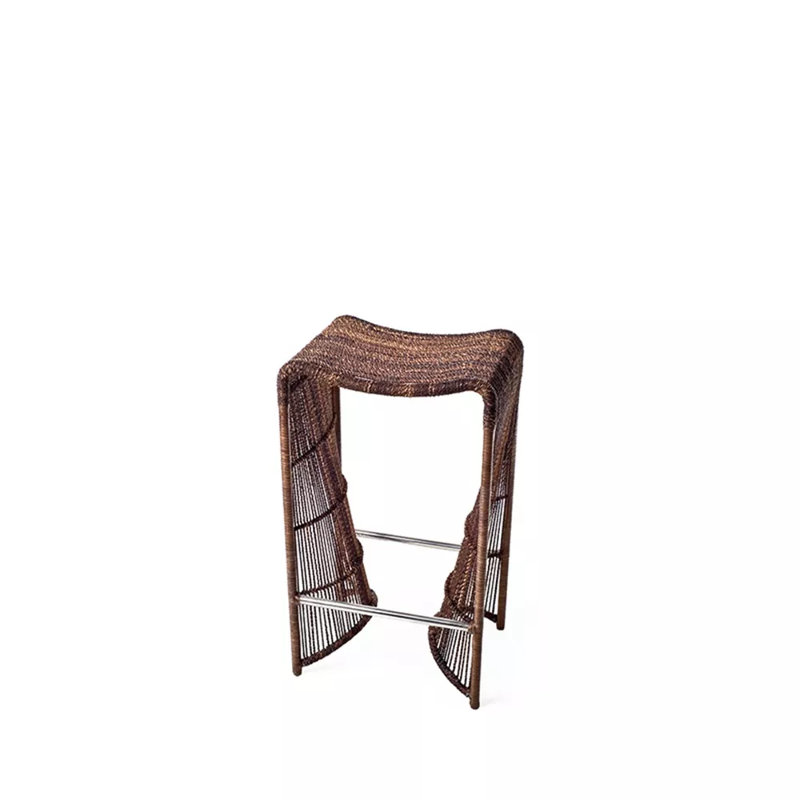 Pigalle Stool with Metal Frame, Brown